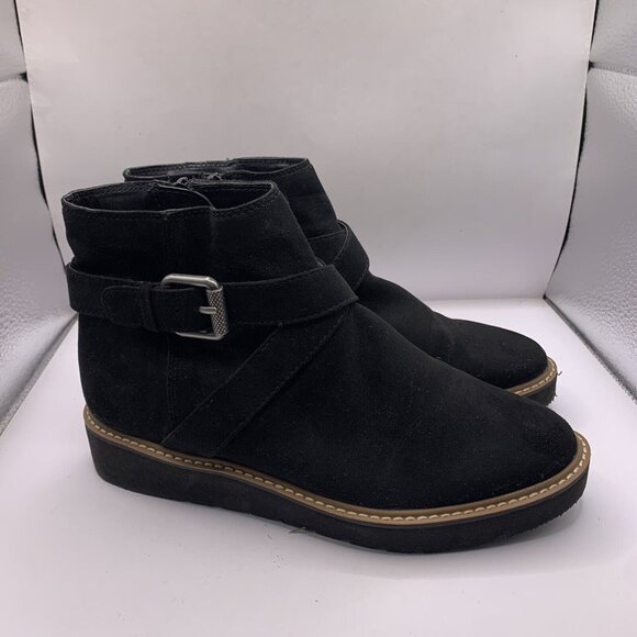 Naturalizer Shoes - Naturalizer Aster Black Faux Suede Wedge Ankle Boots size 7M E4